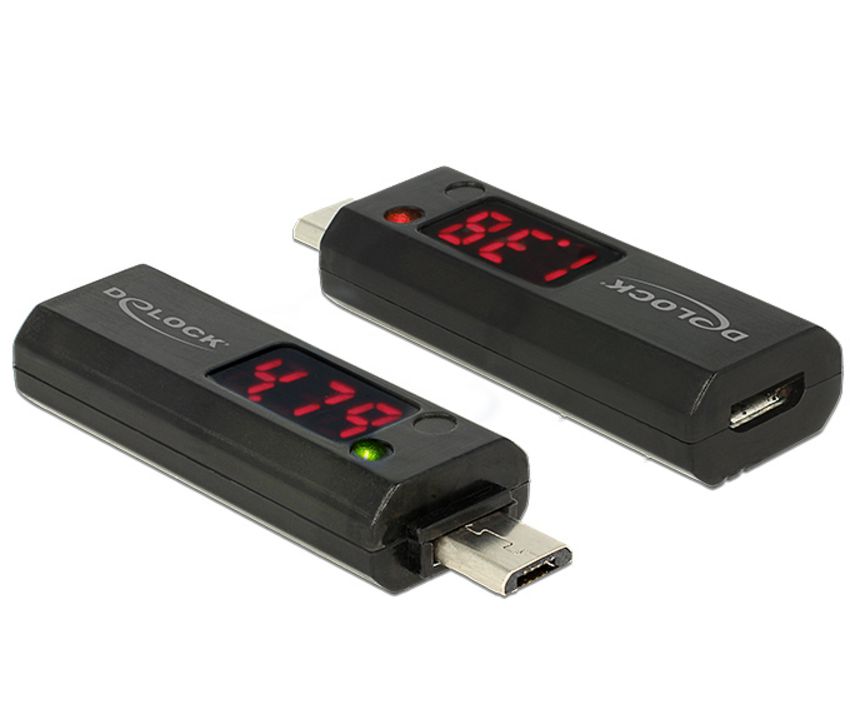 DELOCK Adapter USB 2.0 Micro με LED indicator για Voltage και Ampere