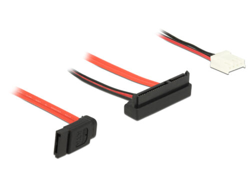 DELOCK Cable SATA 6Gb/s 7pin + 4pin σε SATA 22pin, downwards angled 30cm