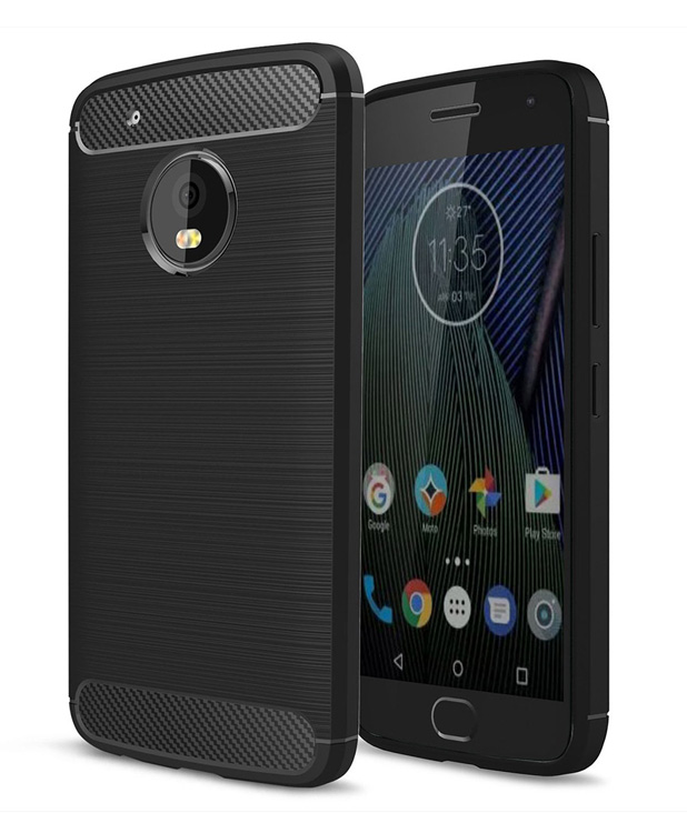 POWERTECH Θήκη Carbon Flex για Motorola Moto G5 Plus XT1685, Black