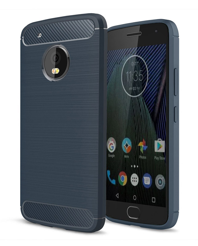 POWERTECH Θήκη Carbon Flex για Motorola Moto G5 Plus XT1685, Blue