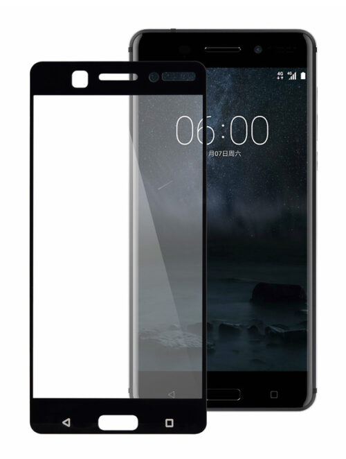 POWERTECH Tempered Glass 3D Full Face για Nokia 6, Black