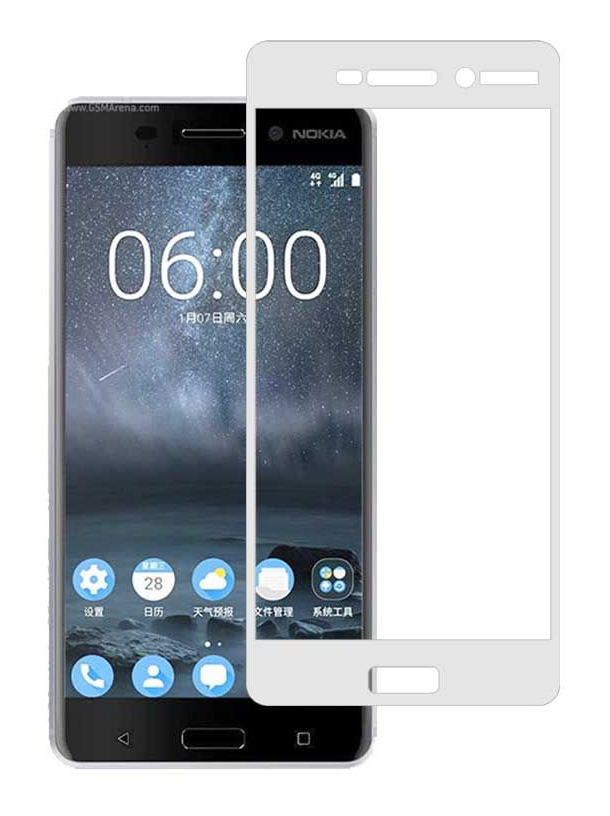 POWERTECH Tempered Glass 3D Full Face για Nokia 2, White