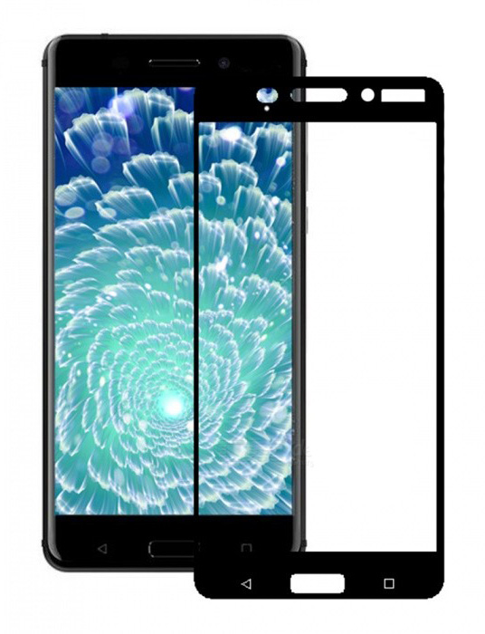 POWERTECH Tempered Glass 3D Full Face για Nokia 2, Black