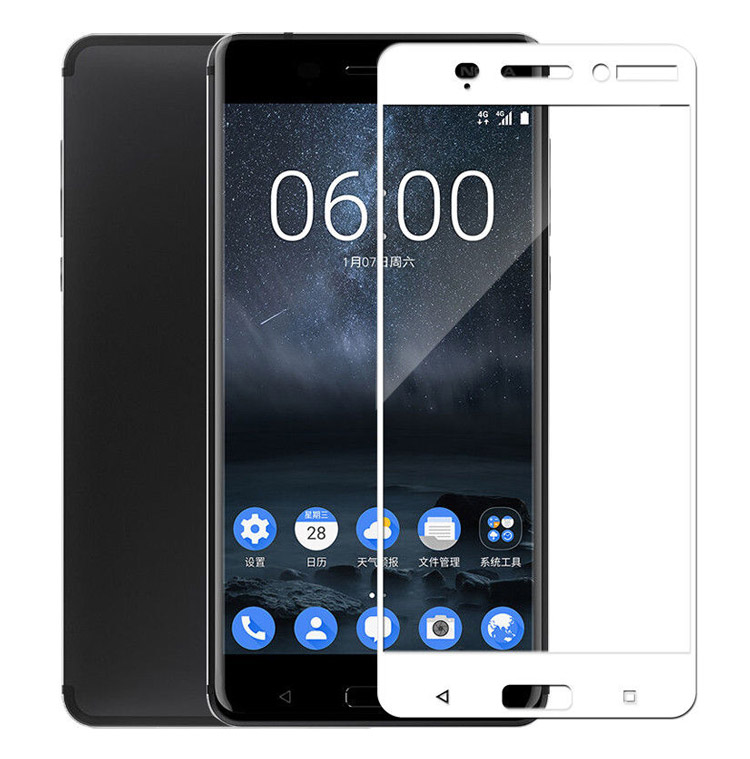 POWERTECH Tempered Glass 3D Full Face για Nokia 3, White