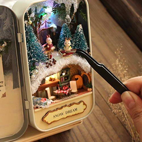 Διακοσμητικά όμορφα κουτιά με led,Cuteroom DIY Dollhouse Miniature LED , Box Theatre Gift-Snow dream