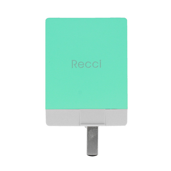 Recci Wall Charger Cube RUC5003 - 4xUSB - 2,1A CN/US plug Green + EU adapter - Image 4