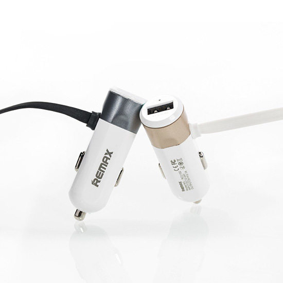 REMAX Car Charger RCC-102 - USB - 3,4A with 2 in 1 cable Micro USB, Lightning silver - Image 5