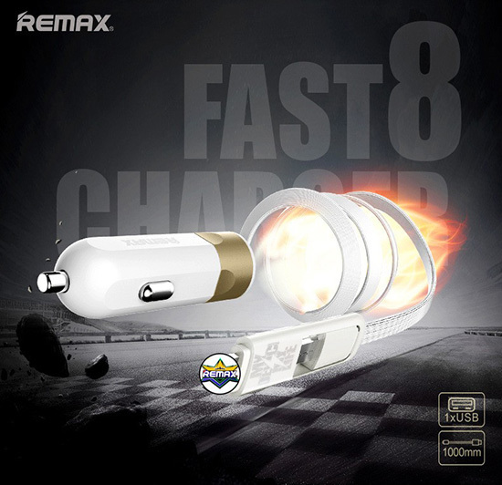 REMAX Car Charger RCC-102 - USB - 3,4A with 2 in 1 cable Micro USB, Lightning silver - Image 8