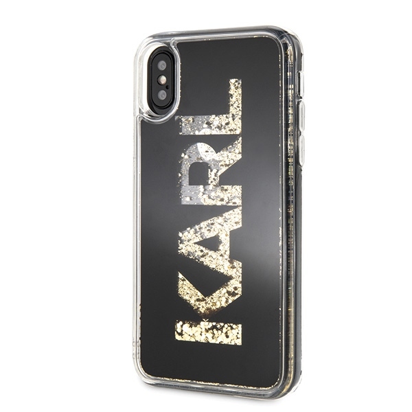Original KARL LAGERFELD Case - Glitter Karl Logo Hardcase KLHCPXKAGBK - Iphone X/XS Black - Image 2