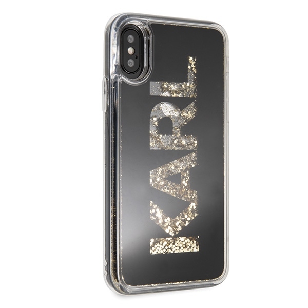 Original KARL LAGERFELD Case - Glitter Karl Logo Hardcase KLHCPXKAGBK - Iphone X/XS Black - Image 3