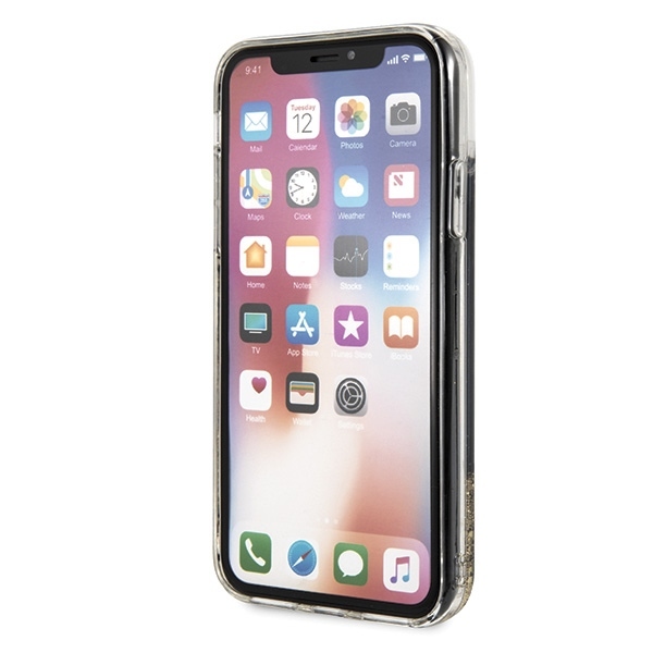 Original KARL LAGERFELD Case - Glitter Karl Logo Hardcase KLHCPXKAGBK - Iphone X/XS Black - Image 4