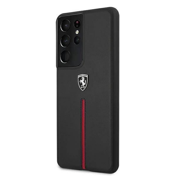 Original Case FERRARI - Hard Case Off Track Leather Nylon Stripe FEOSIHCS21LBK - Samsung S21 Ultra Galaxy G998 Black - Image 2