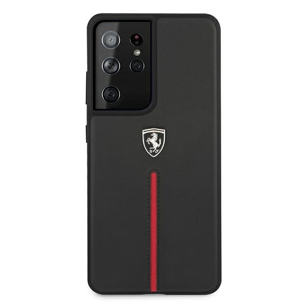 Original Case FERRARI - Hard Case Off Track Leather Nylon Stripe FEOSIHCS21LBK - Samsung S21 Ultra Galaxy G998 Black - Image 3