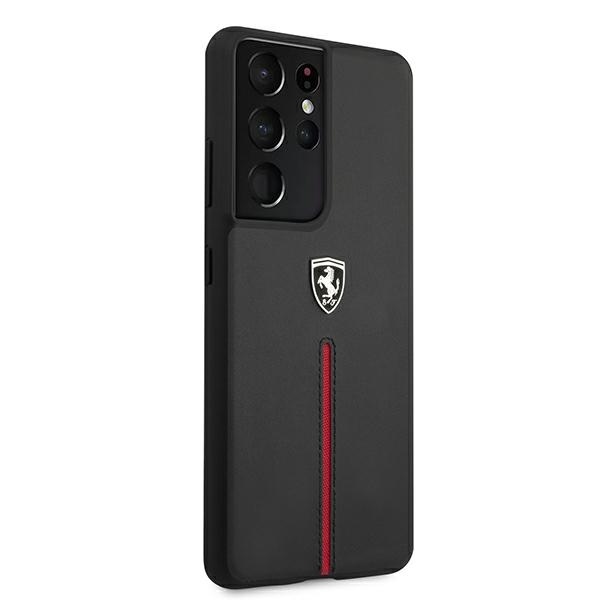 Original Case FERRARI - Hard Case Off Track Leather Nylon Stripe FEOSIHCS21LBK - Samsung S21 Ultra Galaxy G998 Black - Image 4