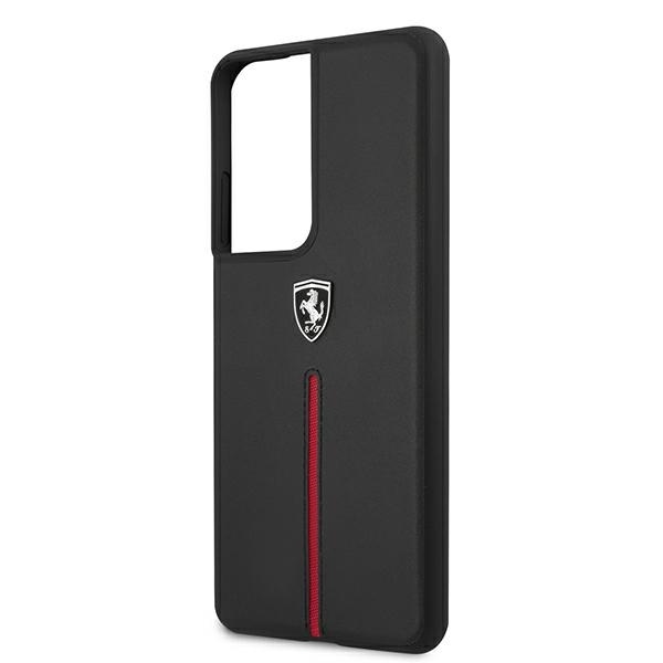 Original Case FERRARI - Hard Case Off Track Leather Nylon Stripe FEOSIHCS21LBK - Samsung S21 Ultra Galaxy G998 Black - Image 6