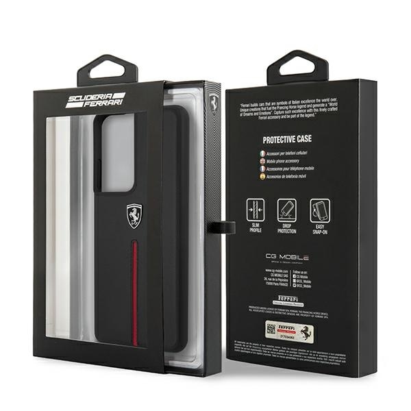 Original Case FERRARI - Hard Case Off Track Leather Nylon Stripe FEOSIHCS21LBK - Samsung S21 Ultra Galaxy G998 Black - Image 8