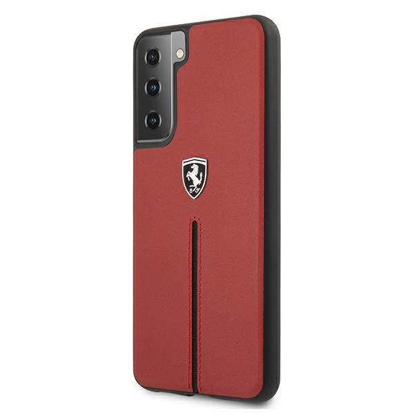 Original Case FERRARI - Hard Case Off Track Leather Nylon Stripe FEOSIHCS21MRE - Samsung S21 Plus Galaxy G996 Red - Image 2
