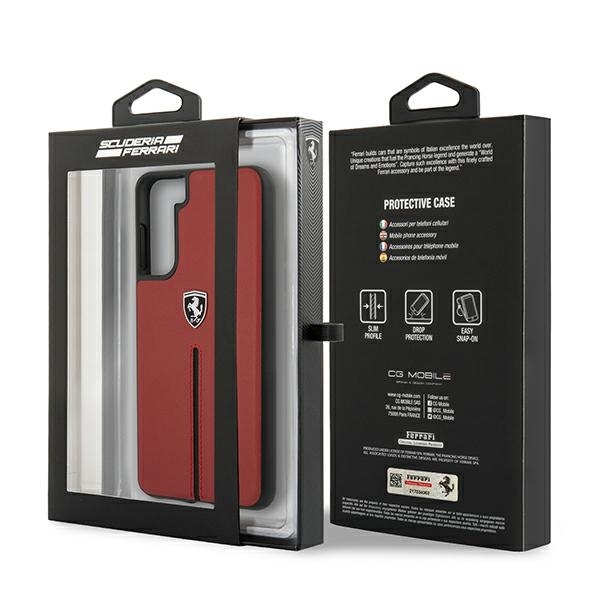 Original Case FERRARI - Hard Case Off Track Leather Nylon Stripe FEOSIHCS21MRE - Samsung S21 Plus Galaxy G996 Red - Image 8