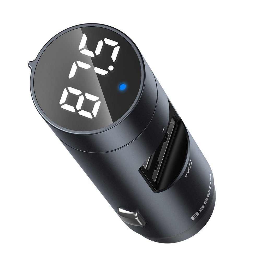 Baseus Transmitter FM Energy Column Bluetooth MP3 - 2xUSB - charger QC 3,1A (CCNLZ-0G) Dark grey - Image 3