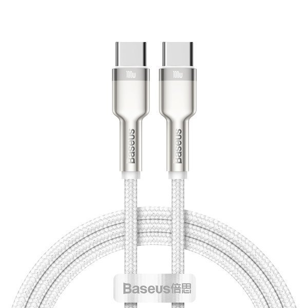 Baseus Cable Cafule Metal - Type C to Type C - PD 100W 1 metre (CATJK-C02) white