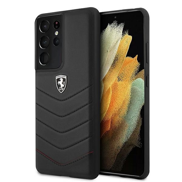 Original Case FERRARI - Hard Case Off Track Quilted FEHQUHCS21LBK - Samsung S21 Ultra Galaxy G998 Black