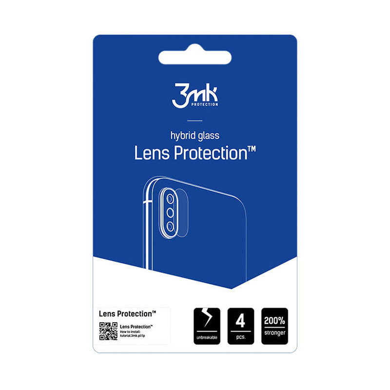 Hybrid Tempered Glass for camera 3MK Lens Protect for Samsung Galaxy S22 Ultra (4 pieces)