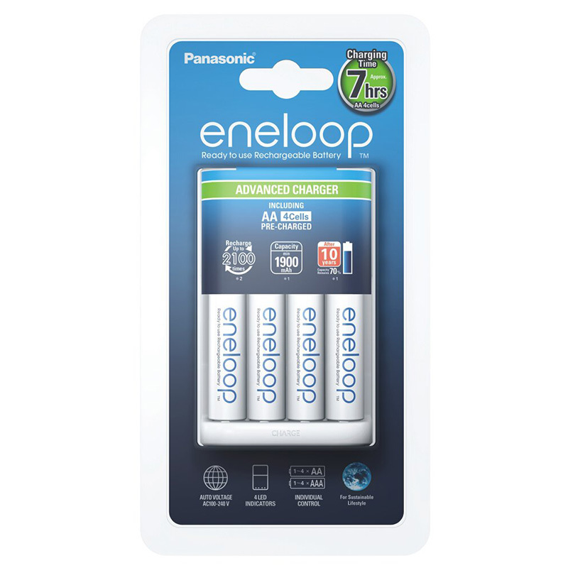 Charger Panasonic BQ-CC17 + 4 x R6/AA ENELOOP 1900mAh